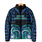 Custom Aotearoa Ngati Ranginui Padded Jacket New Zealand Traditional Maori Pattern
