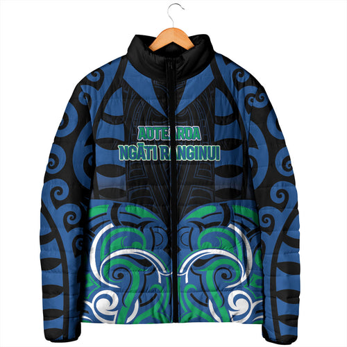 Custom Aotearoa Ngati Ranginui Padded Jacket New Zealand Traditional Maori Pattern