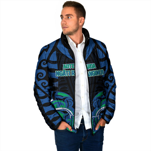 Custom Aotearoa Ngati Ranginui Padded Jacket New Zealand Traditional Maori Pattern
