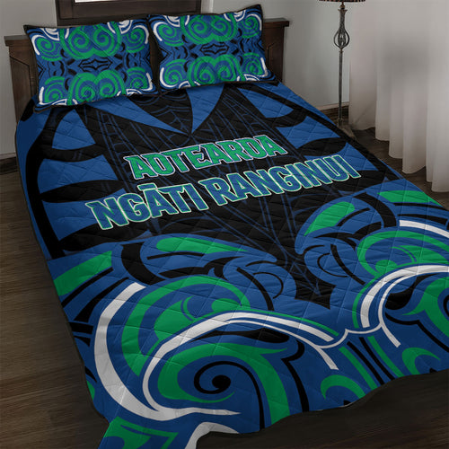 Aotearoa Ngati Ranginui Quilt Bed Set New Zealand Traditional Maori Pattern