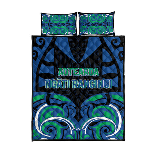 Aotearoa Ngati Ranginui Quilt Bed Set New Zealand Traditional Maori Pattern