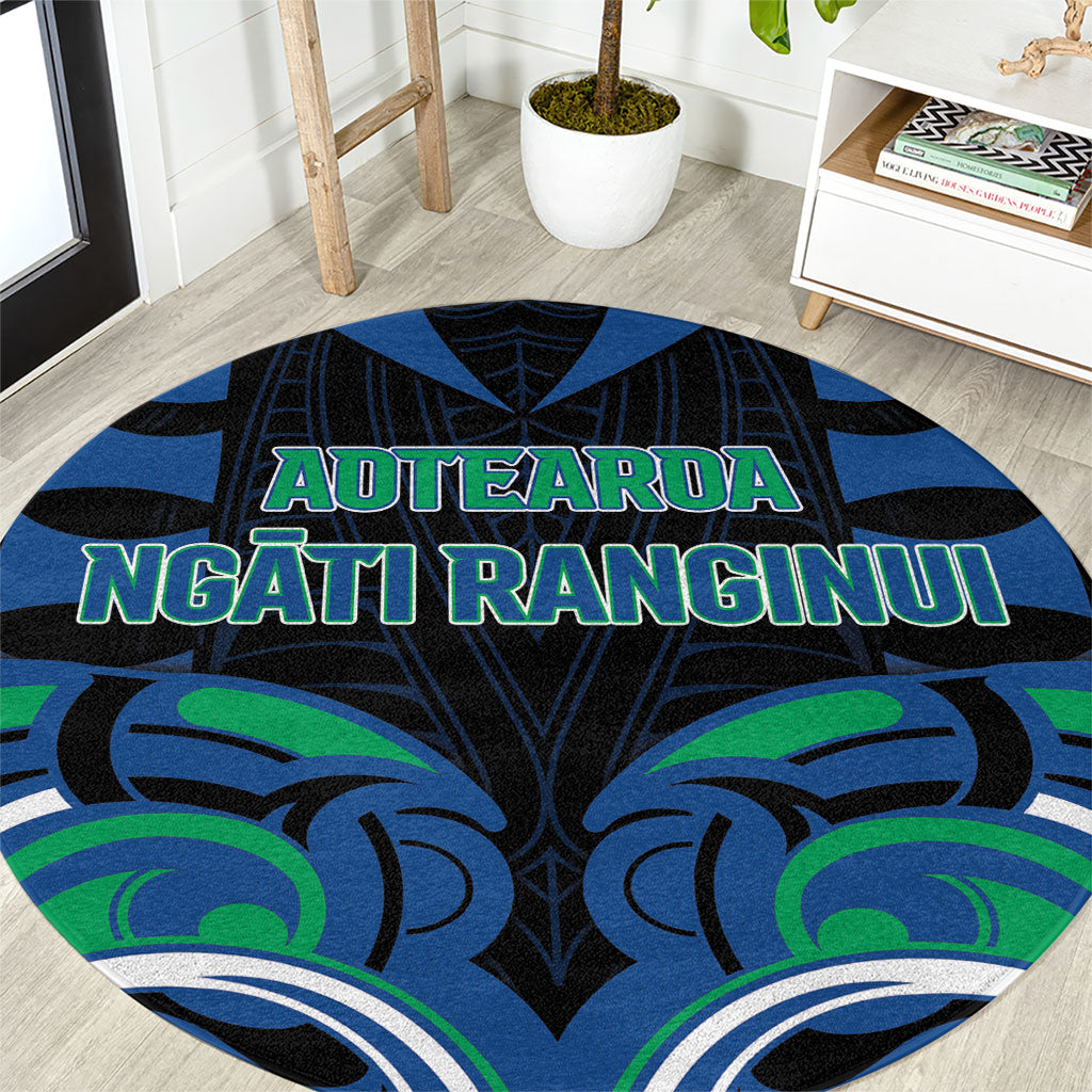 Aotearoa Ngati Ranginui Round Carpet New Zealand Traditional Maori Pattern
