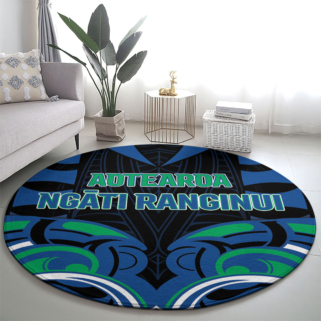 Aotearoa Ngati Ranginui Round Carpet New Zealand Traditional Maori Pattern