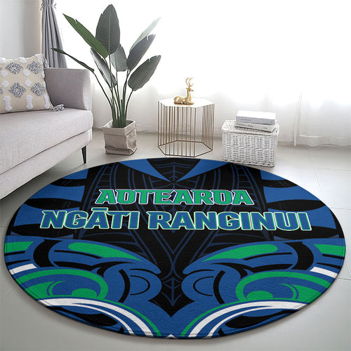 Aotearoa Ngati Ranginui Round Carpet New Zealand Traditional Maori Pattern