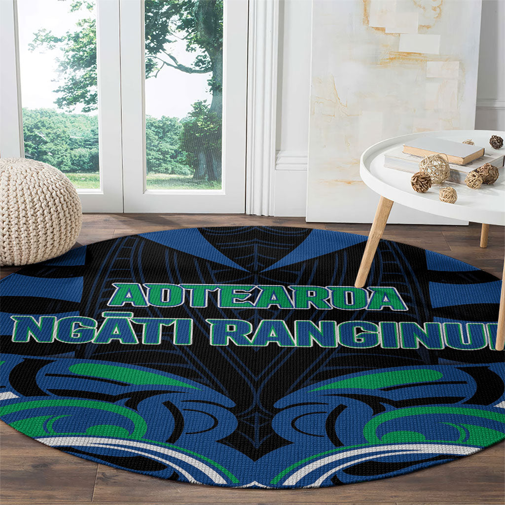 Aotearoa Ngati Ranginui Round Carpet New Zealand Traditional Maori Pattern