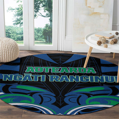 Aotearoa Ngati Ranginui Round Carpet New Zealand Traditional Maori Pattern