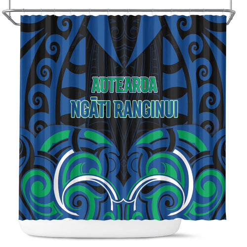 Aotearoa Ngati Ranginui Shower Curtain New Zealand Traditional Maori Pattern
