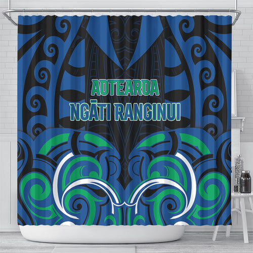 Aotearoa Ngati Ranginui Shower Curtain New Zealand Traditional Maori Pattern