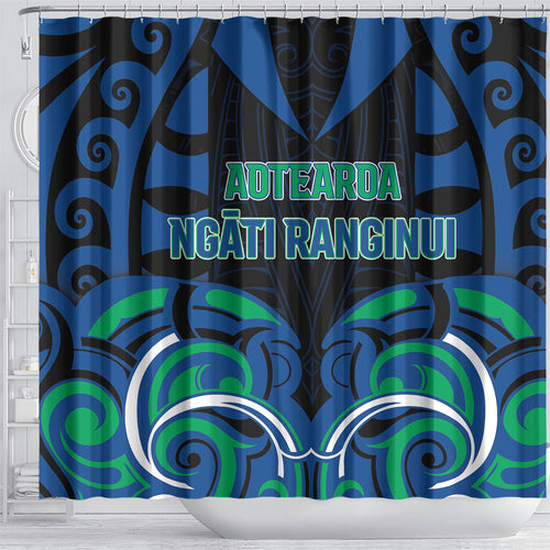 Aotearoa Ngati Ranginui Shower Curtain New Zealand Traditional Maori Pattern