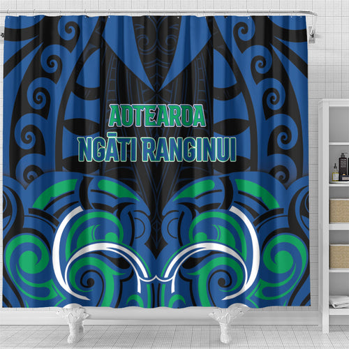 Aotearoa Ngati Ranginui Shower Curtain New Zealand Traditional Maori Pattern