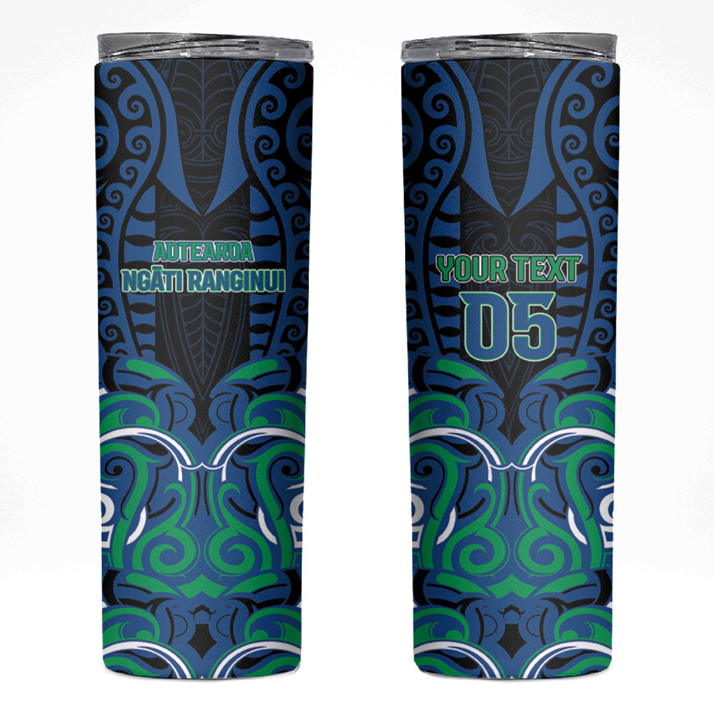 Custom Aotearoa Ngati Ranginui Skinny Tumbler New Zealand Traditional Maori Pattern