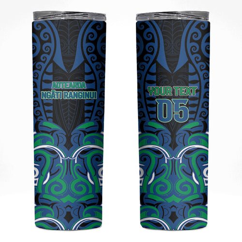 Custom Aotearoa Ngati Ranginui Skinny Tumbler New Zealand Traditional Maori Pattern