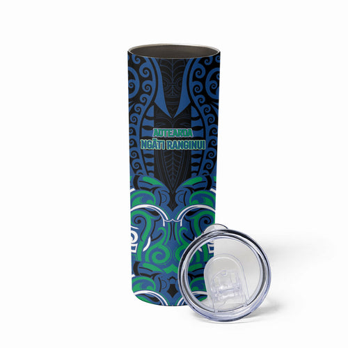 Custom Aotearoa Ngati Ranginui Skinny Tumbler New Zealand Traditional Maori Pattern