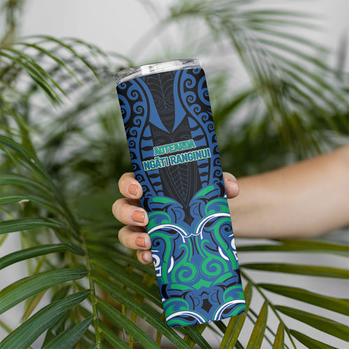 Custom Aotearoa Ngati Ranginui Skinny Tumbler New Zealand Traditional Maori Pattern