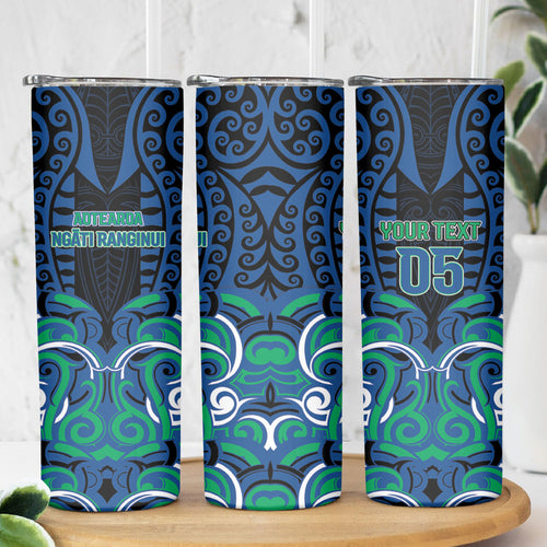 Custom Aotearoa Ngati Ranginui Skinny Tumbler New Zealand Traditional Maori Pattern