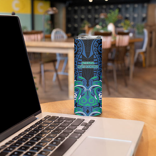 Custom Aotearoa Ngati Ranginui Skinny Tumbler New Zealand Traditional Maori Pattern