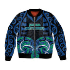 Custom Aotearoa Ngati Ranginui Sleeve Zip Bomber Jacket New Zealand Traditional Maori Pattern