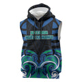 Custom Aotearoa Ngati Ranginui Sleeveless Hoodie New Zealand Traditional Maori Pattern