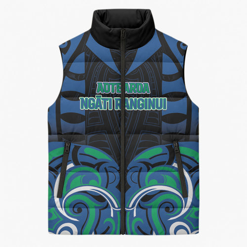 Custom Aotearoa Ngati Ranginui Sleeveless Puffer Jacket New Zealand Traditional Maori Pattern