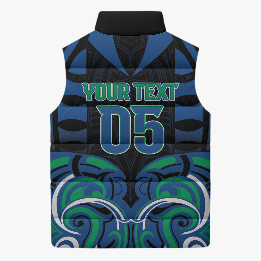 Custom Aotearoa Ngati Ranginui Sleeveless Puffer Jacket New Zealand Traditional Maori Pattern