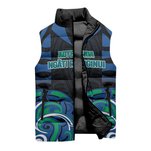 Custom Aotearoa Ngati Ranginui Sleeveless Puffer Jacket New Zealand Traditional Maori Pattern