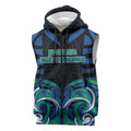 Custom Aotearoa Ngati Ranginui Sleeveless Zip Hoodie New Zealand Traditional Maori Pattern