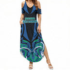 Custom Aotearoa Ngati Ranginui Summer Maxi Dress New Zealand Traditional Maori Pattern