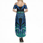 Custom Aotearoa Ngati Ranginui Summer Maxi Dress New Zealand Traditional Maori Pattern