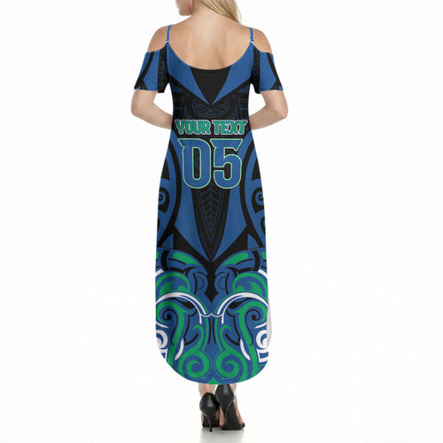 Custom Aotearoa Ngati Ranginui Summer Maxi Dress New Zealand Traditional Maori Pattern