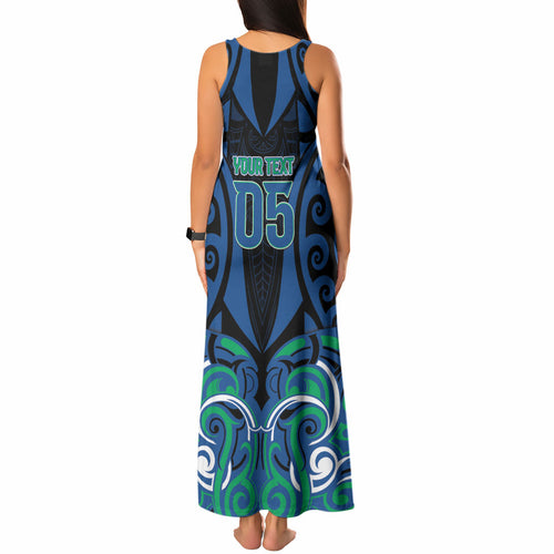 Custom Aotearoa Ngati Ranginui Tank Maxi Dress New Zealand Traditional Maori Pattern