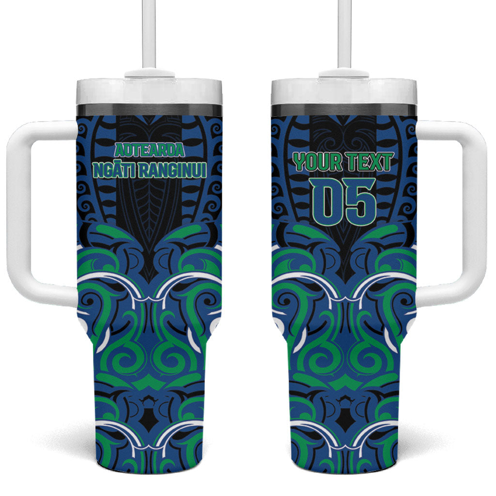 Custom Aotearoa Ngati Ranginui Tumbler With Handle New Zealand Traditional Maori Pattern