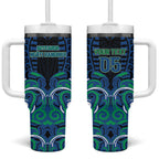 Custom Aotearoa Ngati Ranginui Tumbler With Handle New Zealand Traditional Maori Pattern