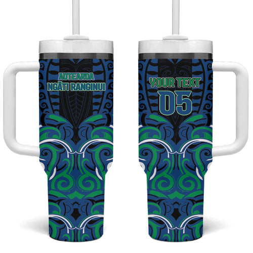 Custom Aotearoa Ngati Ranginui Tumbler With Handle New Zealand Traditional Maori Pattern