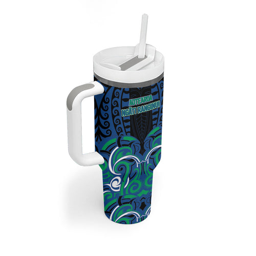 Custom Aotearoa Ngati Ranginui Tumbler With Handle New Zealand Traditional Maori Pattern