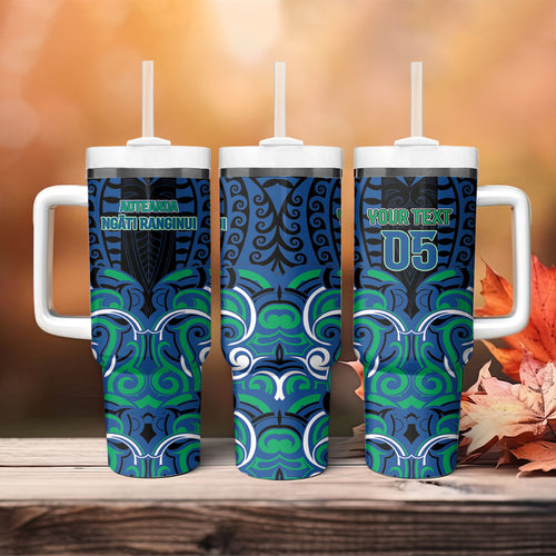 Custom Aotearoa Ngati Ranginui Tumbler With Handle New Zealand Traditional Maori Pattern