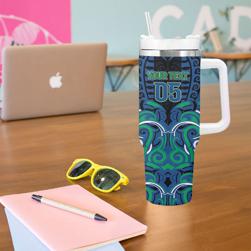 Custom Aotearoa Ngati Ranginui Tumbler With Handle New Zealand Traditional Maori Pattern