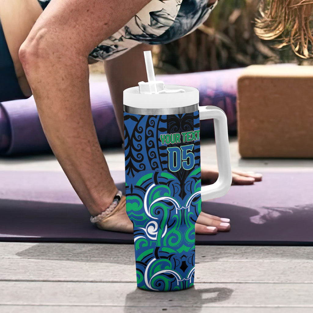 Custom Aotearoa Ngati Ranginui Tumbler With Handle New Zealand Traditional Maori Pattern