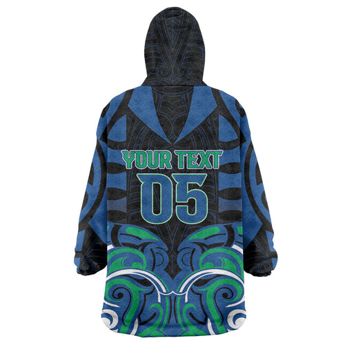 Custom Aotearoa Ngati Ranginui Wearable Blanket Hoodie New Zealand Traditional Maori Pattern