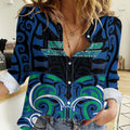 Custom Aotearoa Ngati Ranginui Women Casual Shirt New Zealand Traditional Maori Pattern