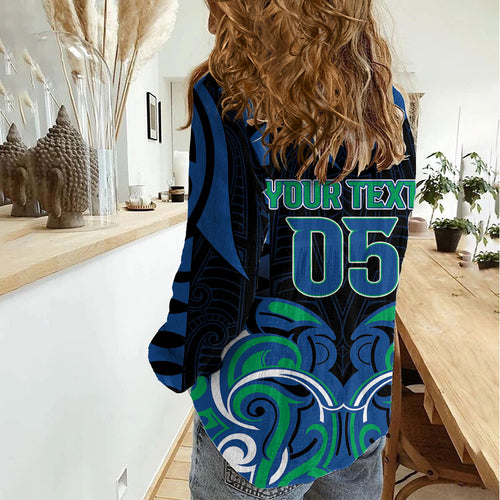 Custom Aotearoa Ngati Ranginui Women Casual Shirt New Zealand Traditional Maori Pattern
