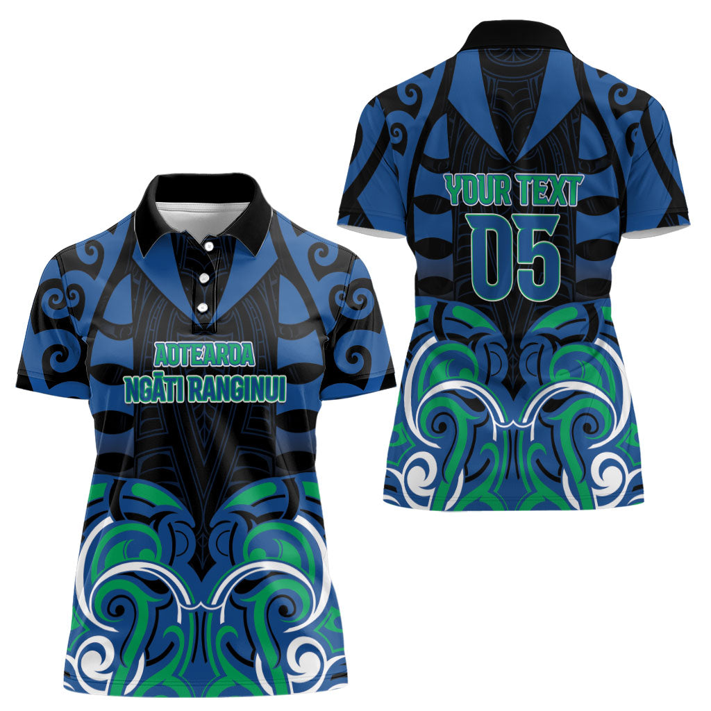 Custom Aotearoa Ngati Ranginui Women Polo Shirt New Zealand Traditional Maori Pattern