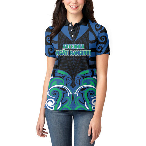 Custom Aotearoa Ngati Ranginui Women Polo Shirt New Zealand Traditional Maori Pattern