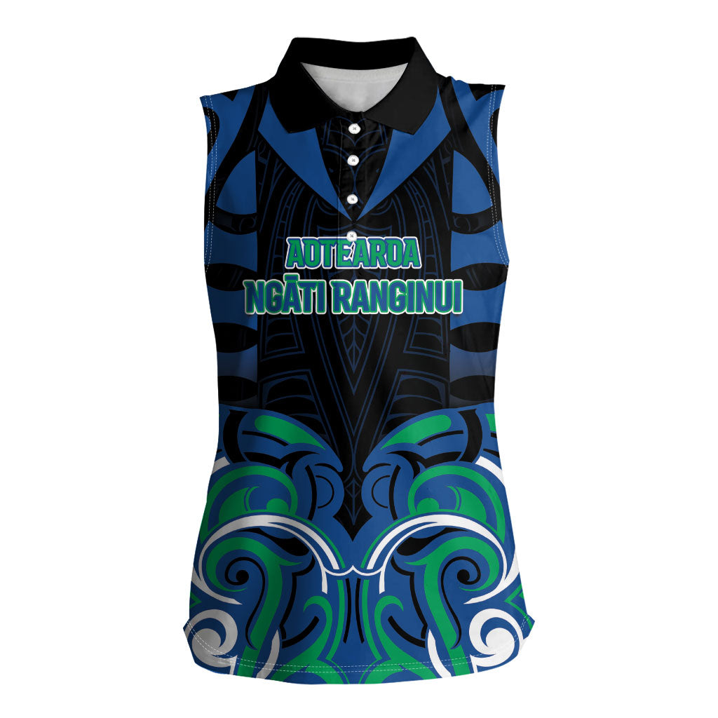 Custom Aotearoa Ngati Ranginui Women Sleeveless Polo Shirt New Zealand Traditional Maori Pattern