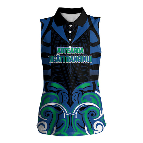 Custom Aotearoa Ngati Ranginui Women Sleeveless Polo Shirt New Zealand Traditional Maori Pattern