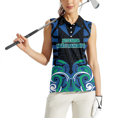 Custom Aotearoa Ngati Ranginui Women Sleeveless Polo Shirt New Zealand Traditional Maori Pattern