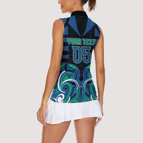 Custom Aotearoa Ngati Ranginui Women Sleeveless Polo Shirt New Zealand Traditional Maori Pattern