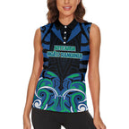 Custom Aotearoa Ngati Ranginui Women Sleeveless Polo Shirt New Zealand Traditional Maori Pattern