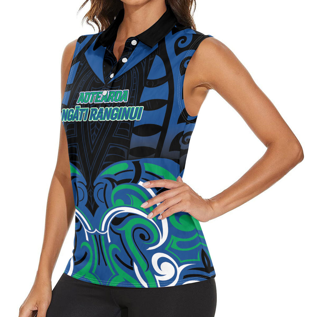 Custom Aotearoa Ngati Ranginui Women Sleeveless Polo Shirt New Zealand Traditional Maori Pattern