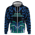 Custom Aotearoa Ngati Ranginui Zip Hoodie New Zealand Traditional Maori Pattern