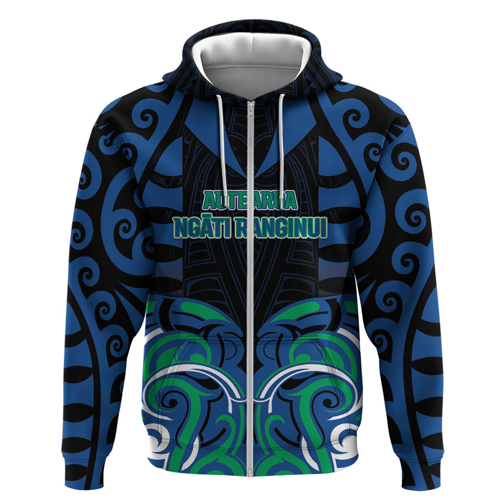 Custom Aotearoa Ngati Ranginui Zip Hoodie New Zealand Traditional Maori Pattern